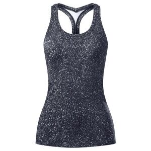 Lululemon Cool Racerback II Mini Splatter White Black Size 8